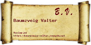 Baumzveig Valter névjegykártya